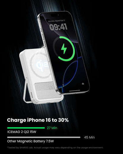 ICEMAG 2 Power Bank Active Cooling 10000Mah Magnetic Battery Pack Qi2 Certified 15W Magsafe Portable Charger for Iphone16
